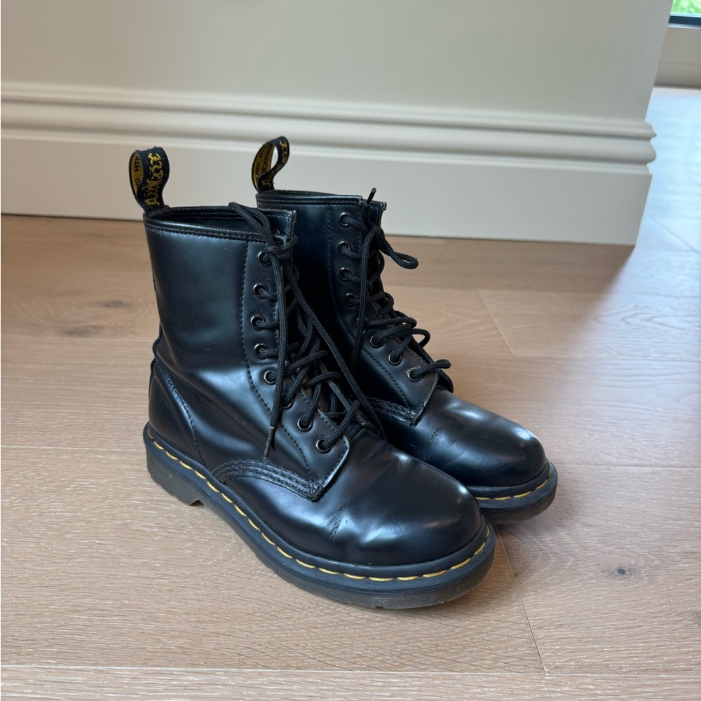Dr. Martens Black Leather Lace-Up Boots